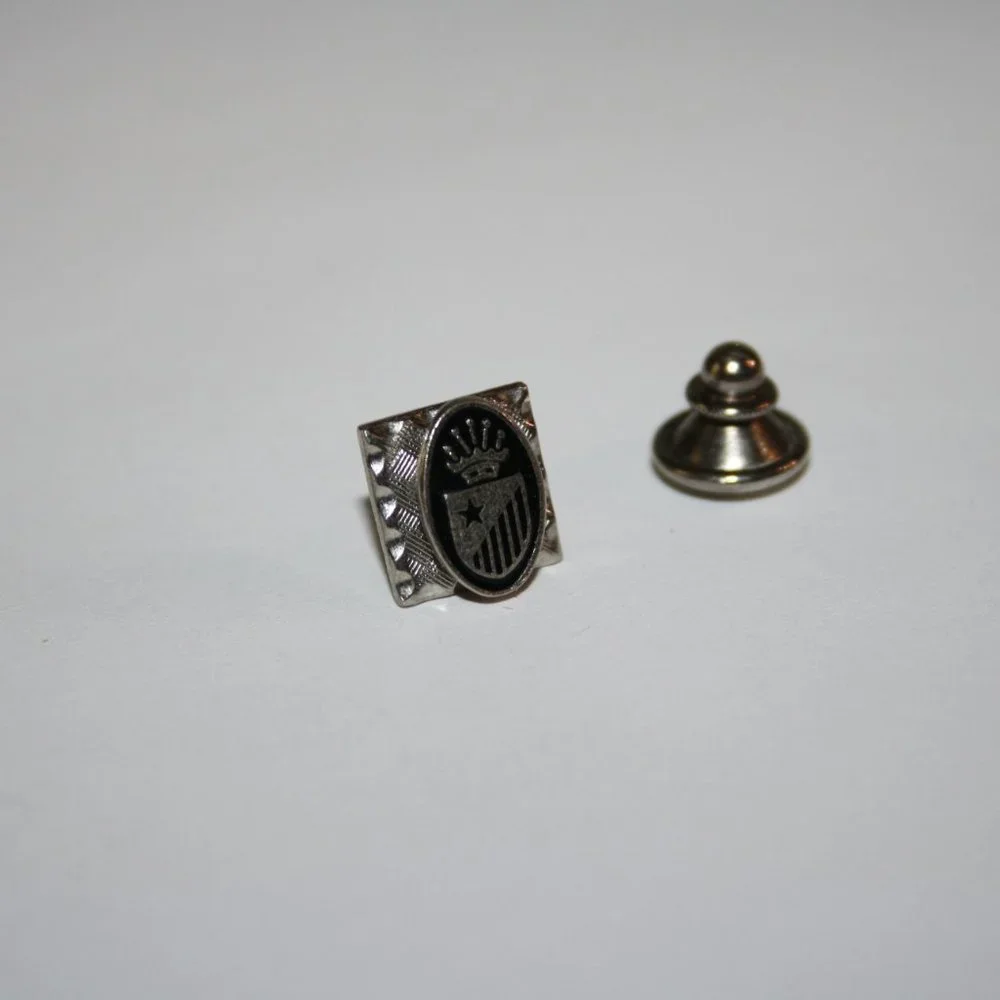 ⚫🕴️ Men’s Vintage Silver + Black Tie Pin · 3/8